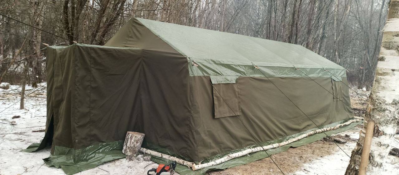 Работа по заготовке леса не останавливается даже в холода!